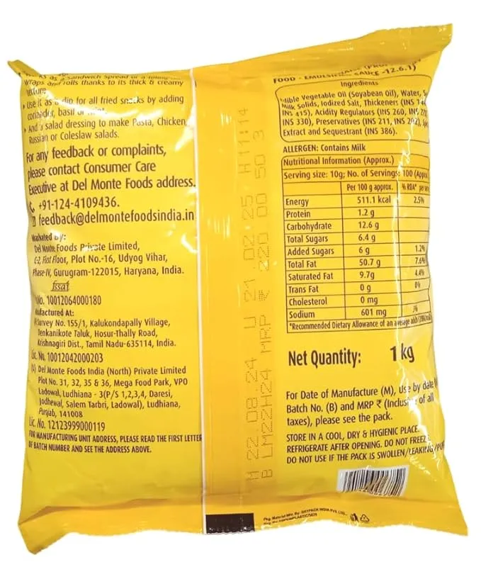 Del Monte Eggless Mayonnaise Premium
